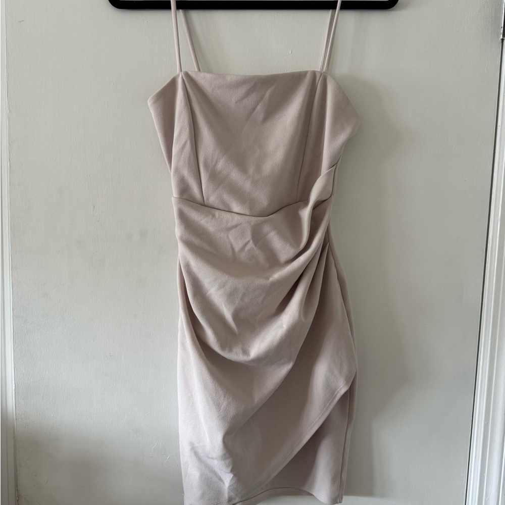 Elegant Cream Spaghetti Strap Dress